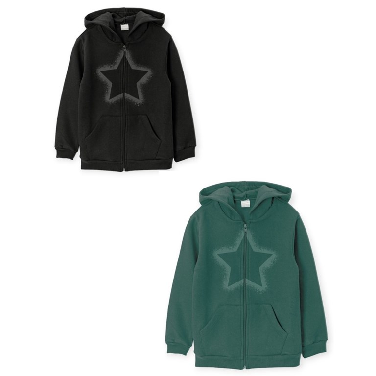 campera de nena frisa tipo overside con estampa central gepetto