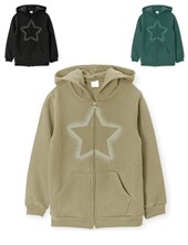 campera de nena frisa tipo overside con estampa central gepetto