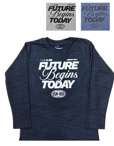 Remera jr varón flamé con estampa 'future begins today' . Gepetto