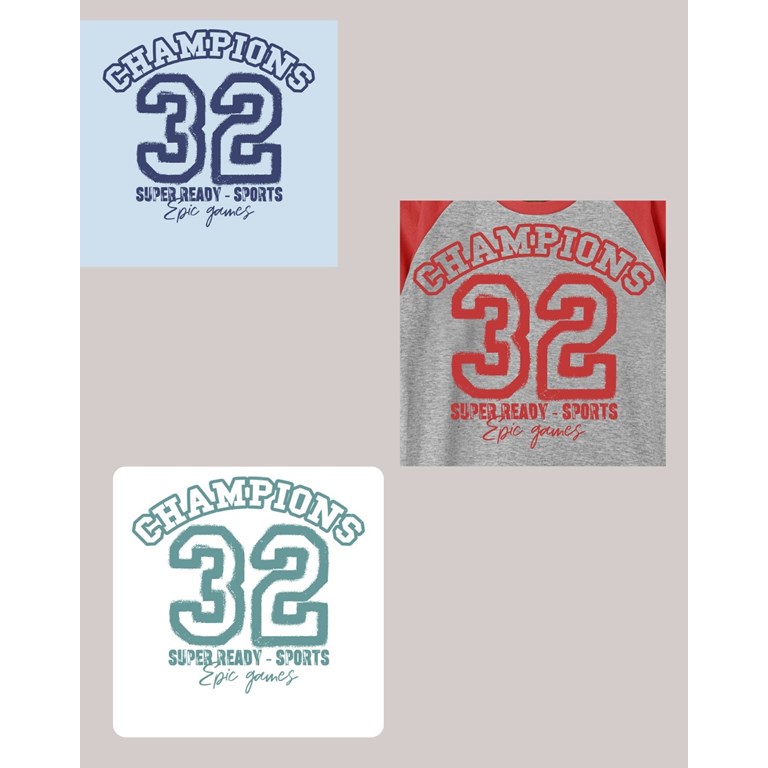Remera de nene manga larga tipo ranglan estampa '32' gepetto