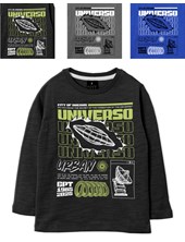 Remera nene manga larga estampa universo gepetto