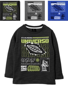 Remera nene manga larga estampa universo gepetto