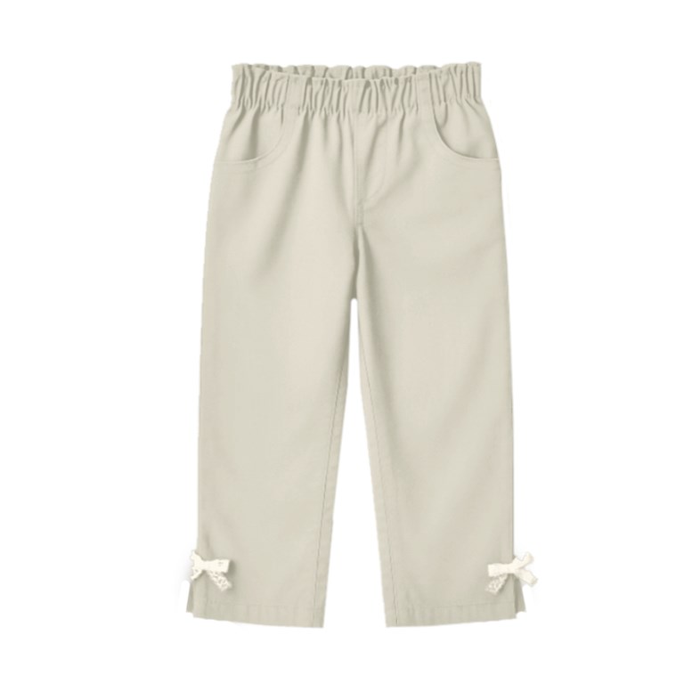 Pantalon de color para beba con tajo y moño gepetto
