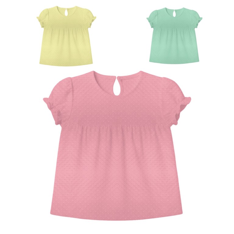 Remera beba con mangas princesa plumeti