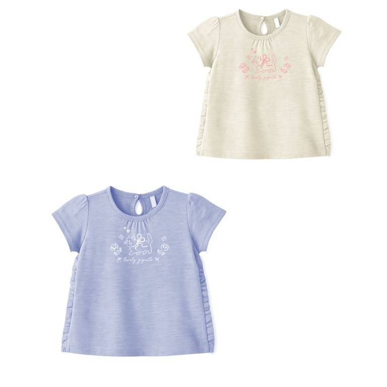 Remera beba flame con estampa gatito y voladitos gepetto