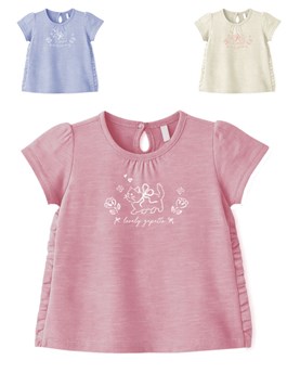 Remera beba flame con estampa gatito y voladitos gepetto