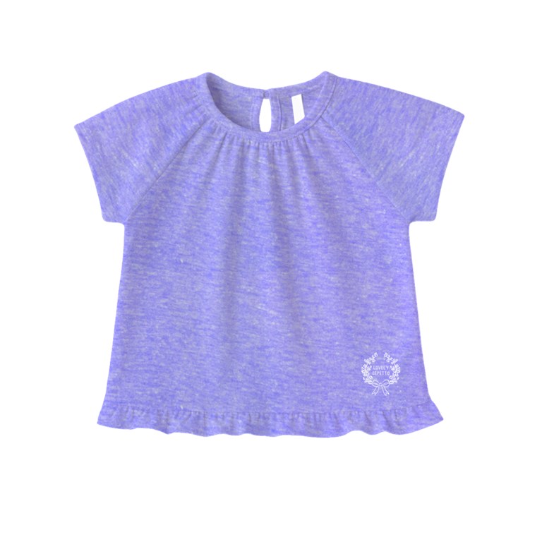 Remera beba jaspeada con logo y voladitos gepetto