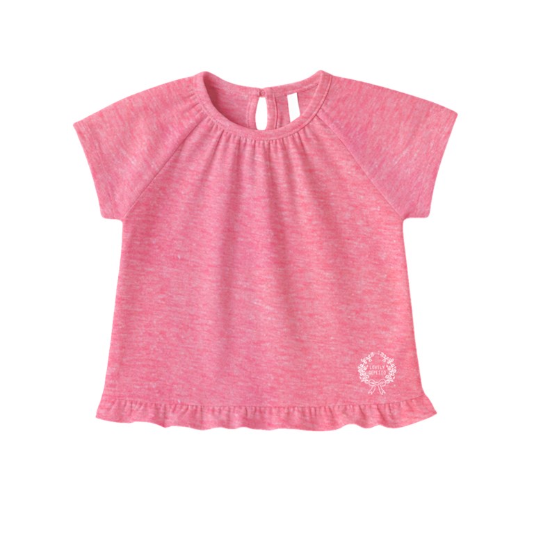 Remera beba jaspeada con logo y voladitos gepetto