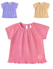 Remera beba jaspeada con logo y voladitos gepetto