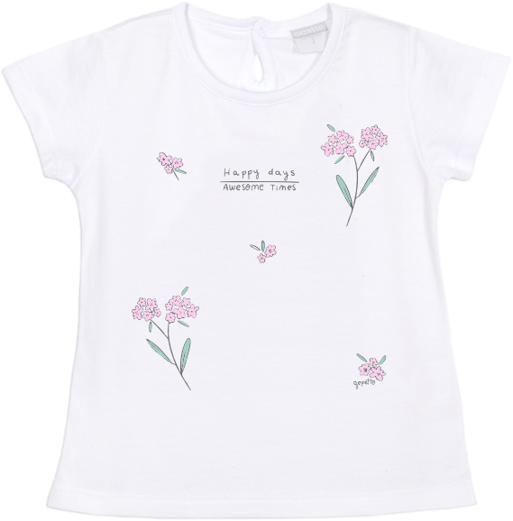 Remera beba con estampa full flores gepetto