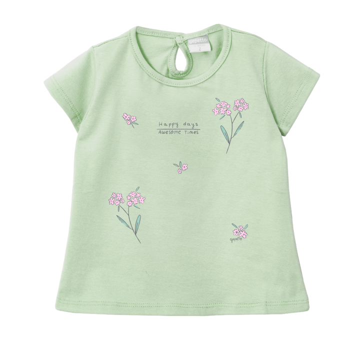 Remera beba con estampa full flores gepetto