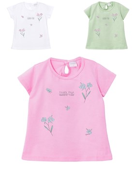 Remera beba con estampa full flores gepetto