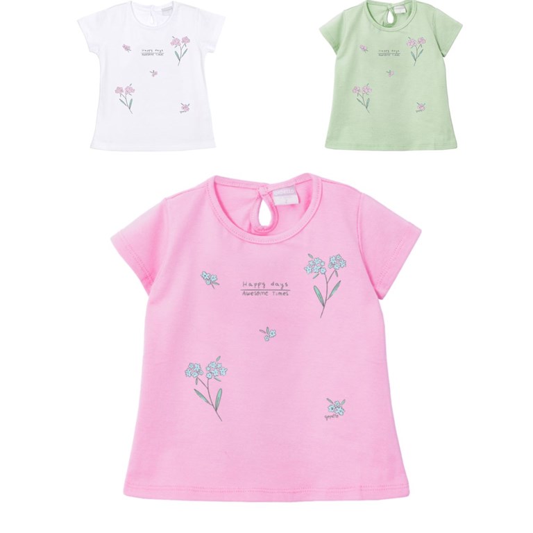 Remera beba con estampa full flores gepetto