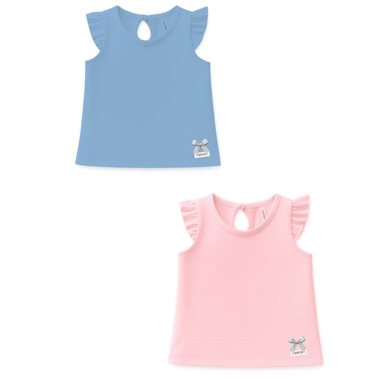 Musculosa beba con volados y moñitos gepetto