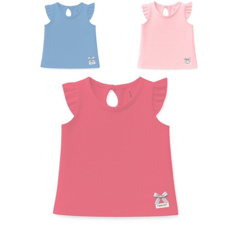 Musculosa beba con volados y moñitos gepetto