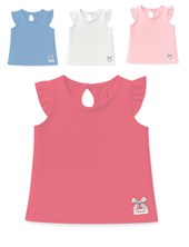 Musculosa beba con volados y moñitos gepetto