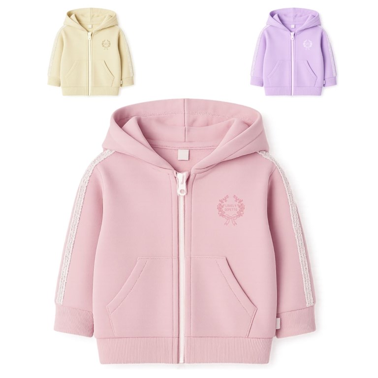 Campera beba rustica con logo y puntilla gepetto