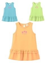 vestido de beba con volados y estampa logo flowers gepetto