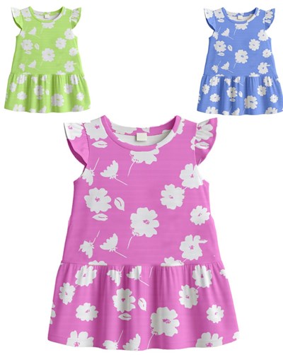Vestido de beba estampado flores gepetto