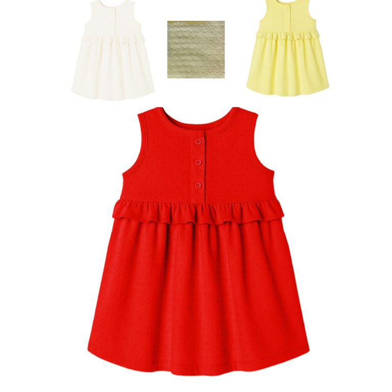 vestido beba en jersey plumeti con volados gepetto