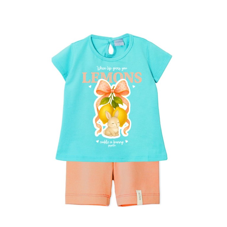 Conjunto de beba combinado con estampa frutas gepetto