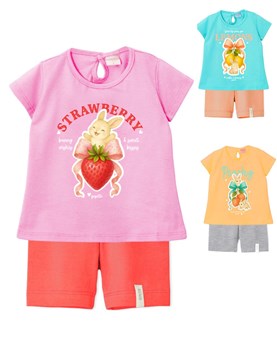 Conjunto de beba combinado con estampa frutas gepetto