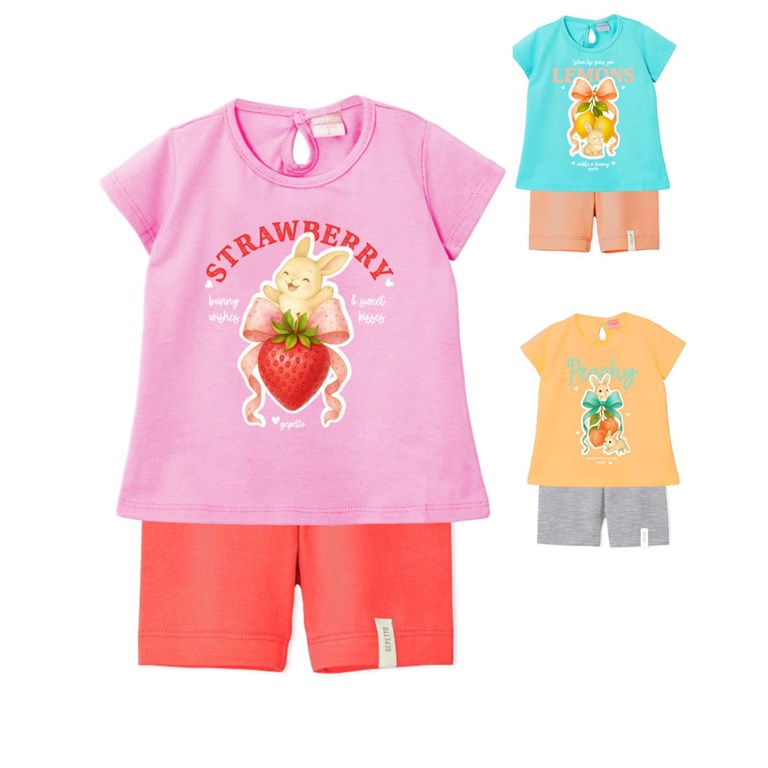 Conjunto de beba combinado con estampa frutas gepetto