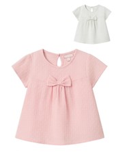 REMERA PARA BEBA PLUMETI CON APLIQUE MOÑO AL FRENTE. GEPETTO