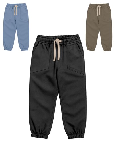 Pantalon jogger bebe color con bolsillos pique gepetto