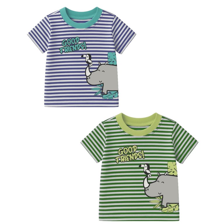 Remera bebe varon rayada con estampa friends gepetto