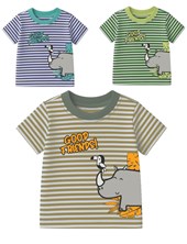 Remera bebe varon rayada con estampa friends gepetto