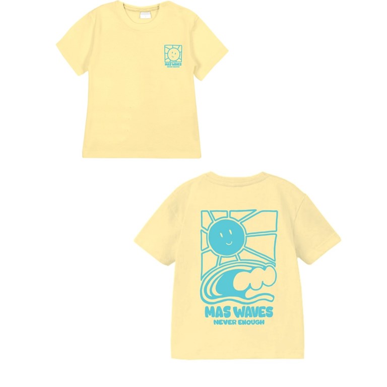 Remera bebe varon con estampa frente y espalda mas waves gepetto