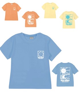 Remera bebe varon con estampa frente y espalda mas waves gepetto