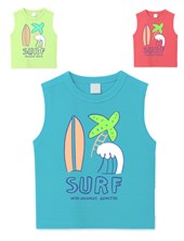 Remera sin mangas bebe varon con estampa surf gepetto