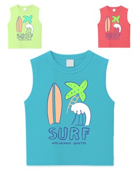 Remera sin mangas bebe varon con estampa surf gepetto