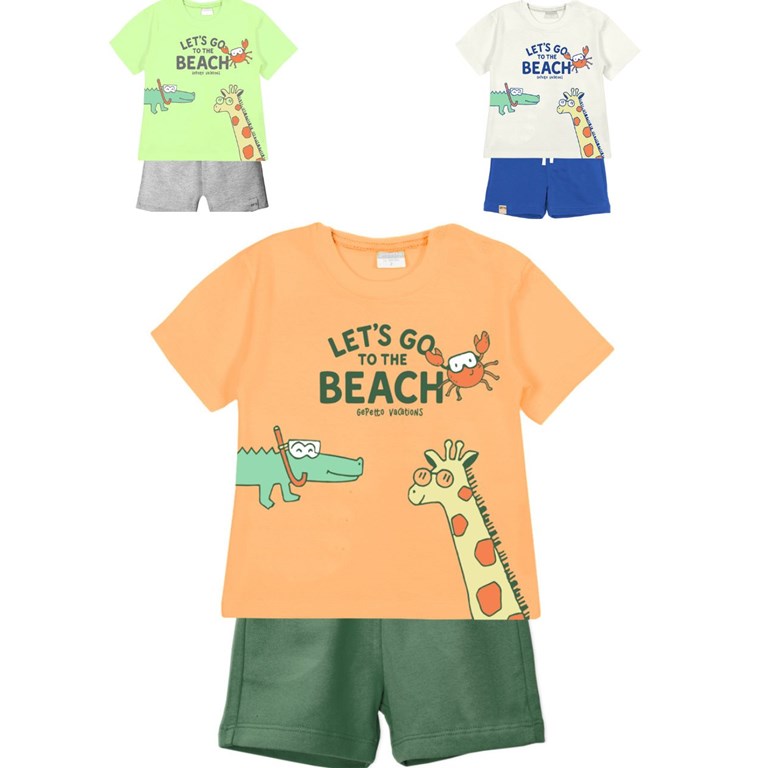 Conjunto de bebe varon con estampa full beach gepetto