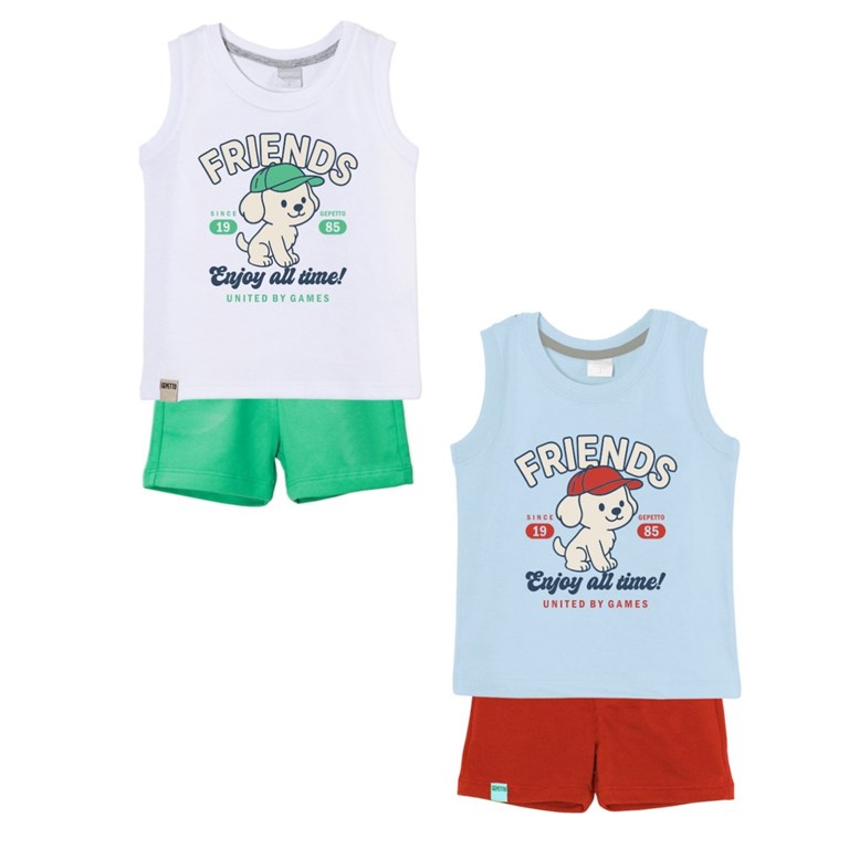 conjunto de bebe varon jersey con estampa friends gepetto