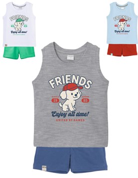conjunto de bebe varon jersey con estampa friends gepetto