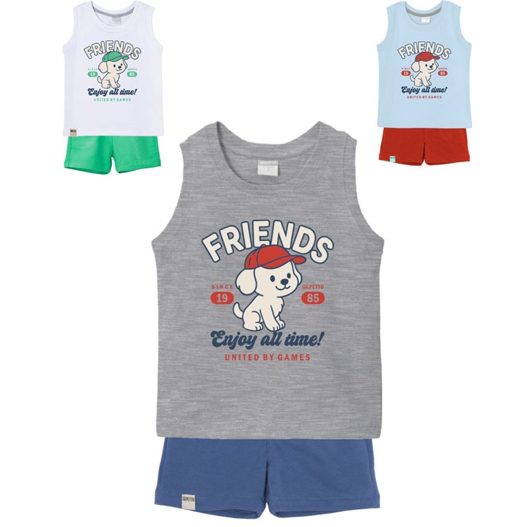 conjunto de bebe varon jersey con estampa friends gepetto