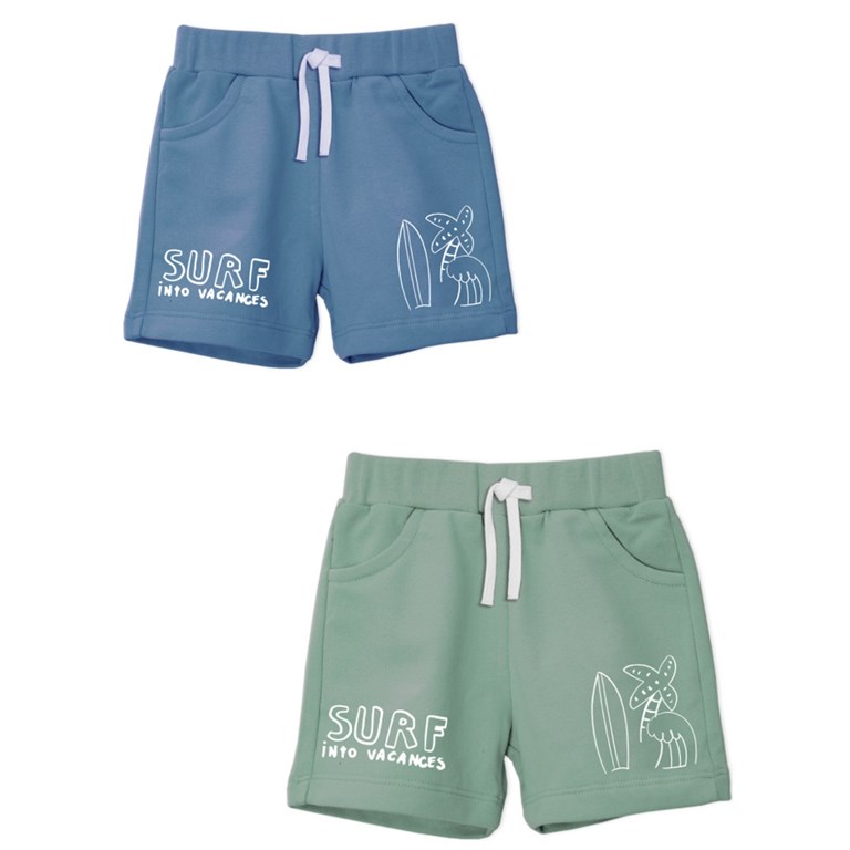 Bermuda bebe varón rústico c/estampas 'surf'. gepetto