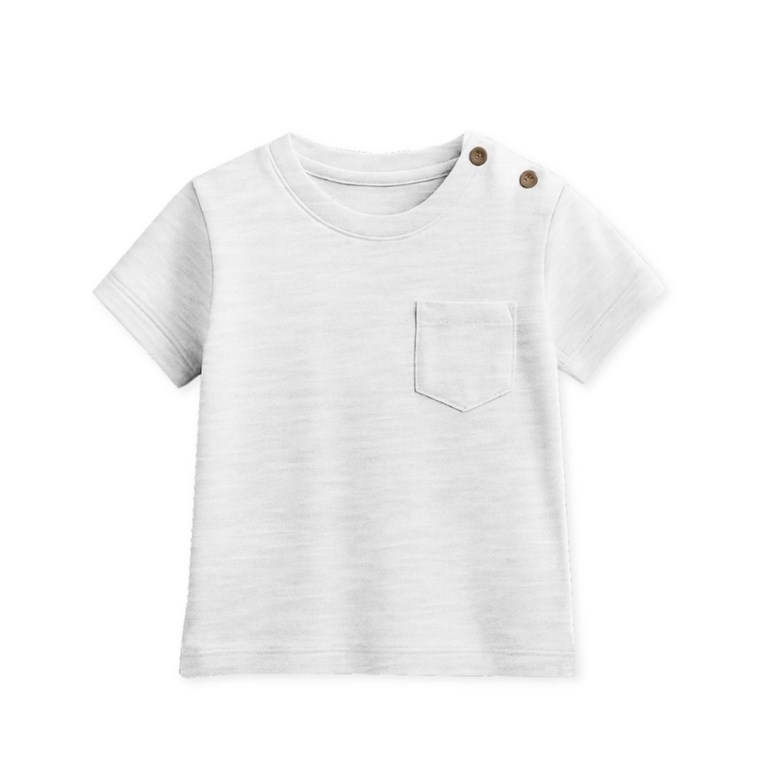 Remera de bebe varon flame con bolsillos lisa.Gepetto