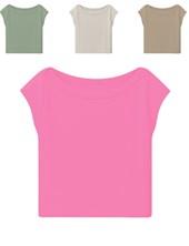 REMERA MANGA CORTA   DE MORLEY CUELLO AMERICANO  PARA NENA. GEPETTO