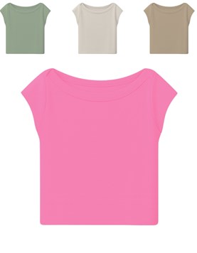 REMERA MANGA CORTA DE MORLEY CUELLO AMERICANO PARA NENA. GEPETTO