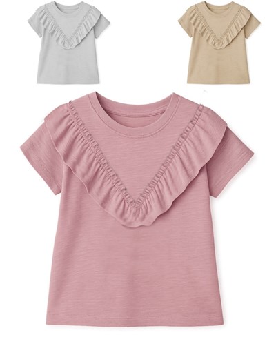 Remera junior nena flamé c/ volado. gepetto