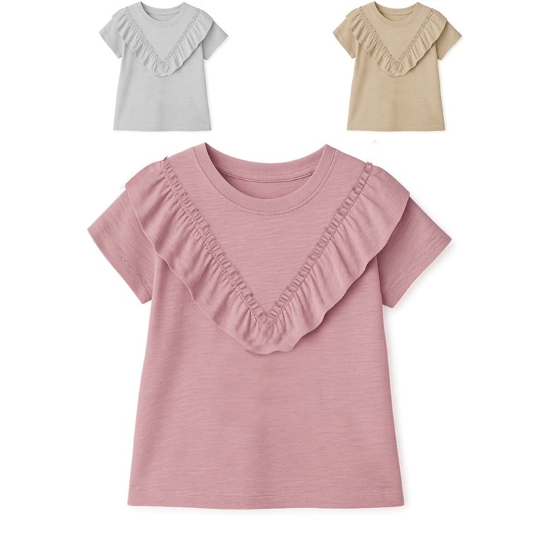 Remera junior nena flamé c/ volado. gepetto