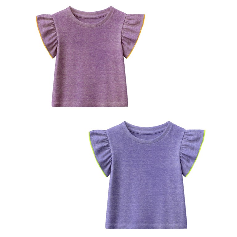 Remera junior nena jaspeada c/manga 'mariposa'. gepetto