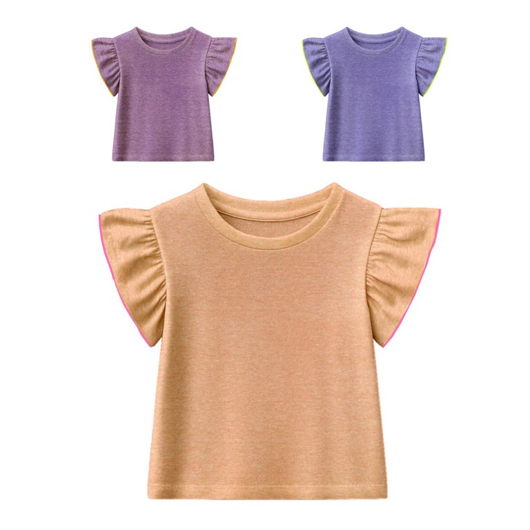 Remera junior nena jaspeada c/manga 'mariposa'. gepetto