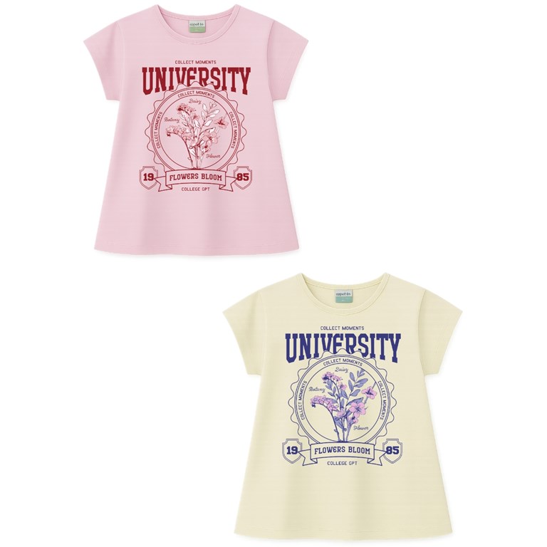 Remera junior nena c/estampa 'university'. gepetto