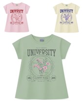 Remera junior nena c/estampa 'university'. gepetto