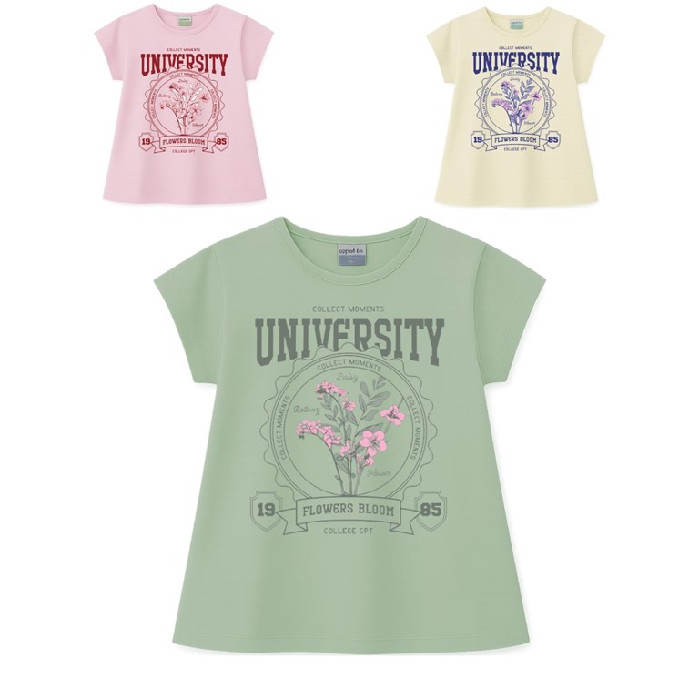Remera junior nena c/estampa 'university'. gepetto